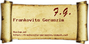 Frankovits Geraszim névjegykártya
